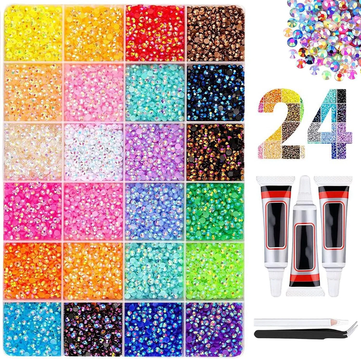 Набор стразов для рукоделия с 40 цветами от Bedazzler Kit Enitmor, 24 Colours