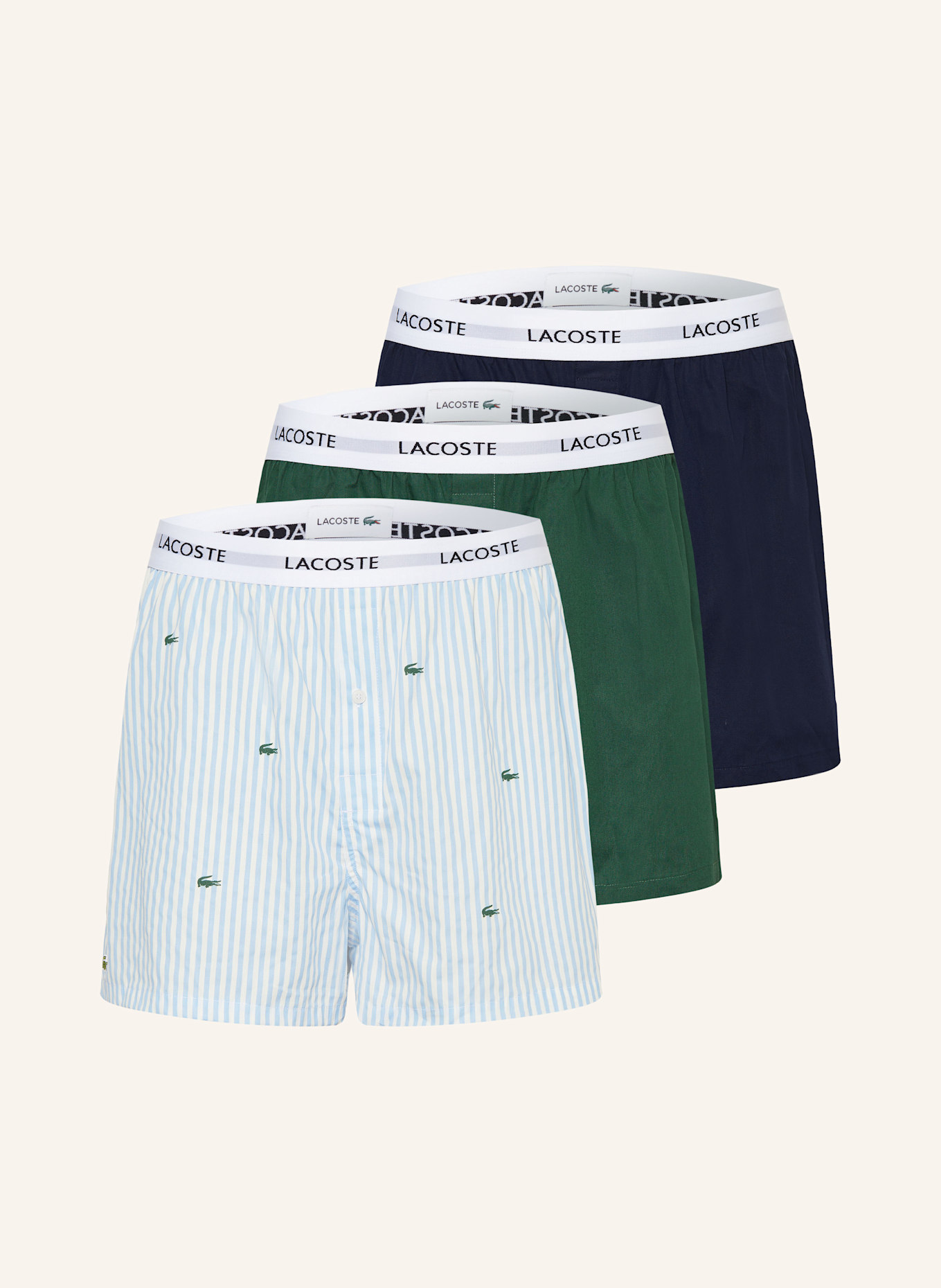 

Комплект из 3 пар трусов-боксеров Lacoste, мультиколор