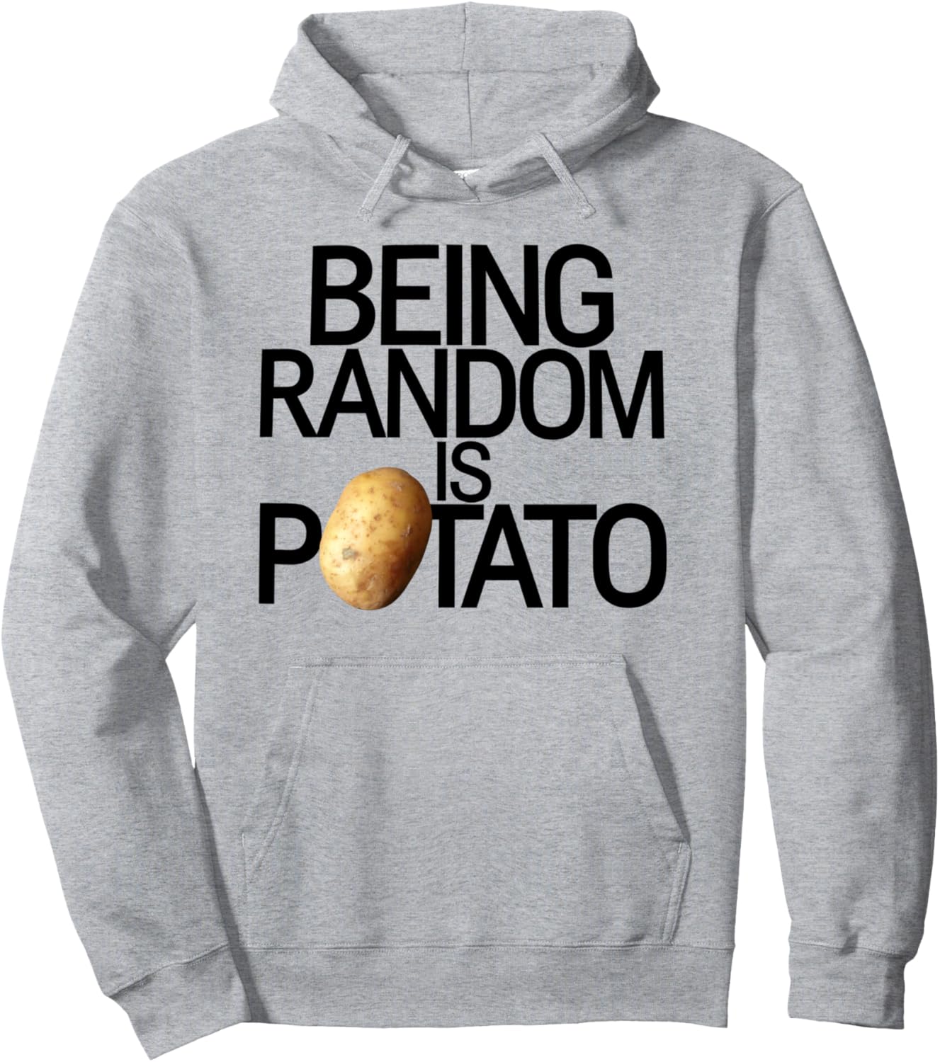 

Смешная толстовка с надписью «Быть непредсказуемым - это картошка» и юмористическим принтом для любителей еды Potato Humor Apparel, серый
