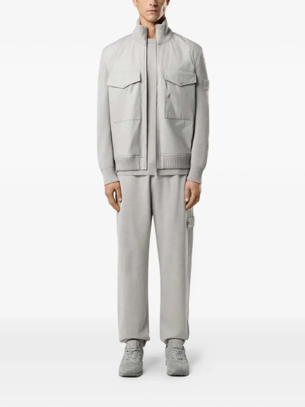 Спортивные штаны с нашивкой логотипа Stone Island, серый — фото 2