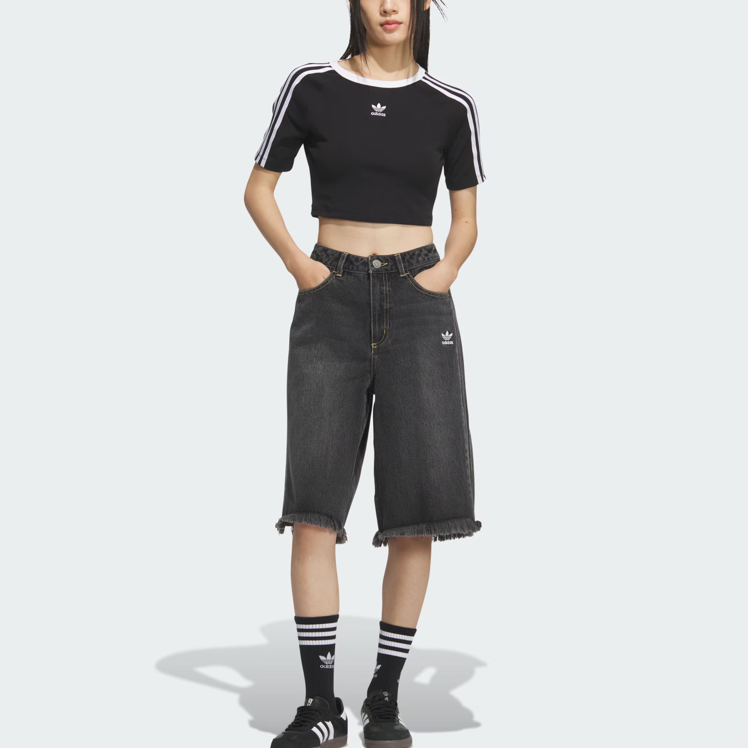 SS25 джинсовые шорты Denim JORT Adidas Originals, серый — фото 4