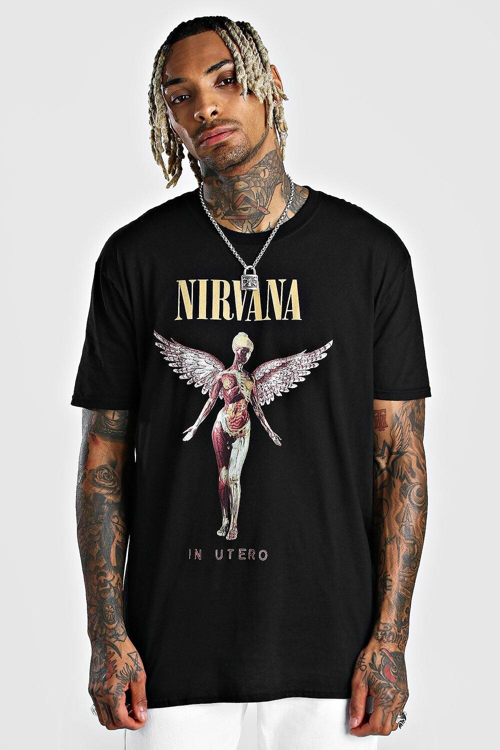 

Футболка с лицензией nirvana оверсайз Boohoo, черный