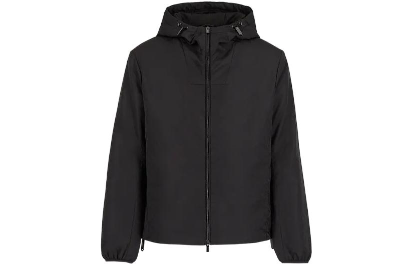 EMPORIO ARMANI Застегивающаяся на молнию толстовка с капюшоном, Black — фото 3