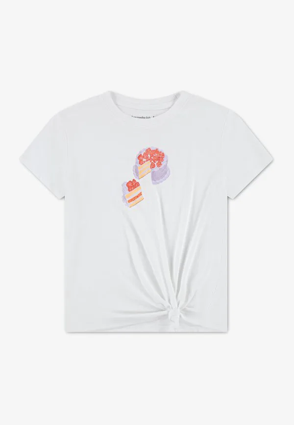 Футболка с принтом в виде бокового узла Abercrombie & Fitch, Bright White