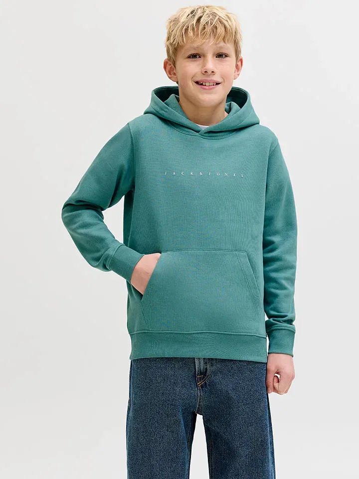 Капюшон, хлопок, JACK & JONES Junior, зеленый
