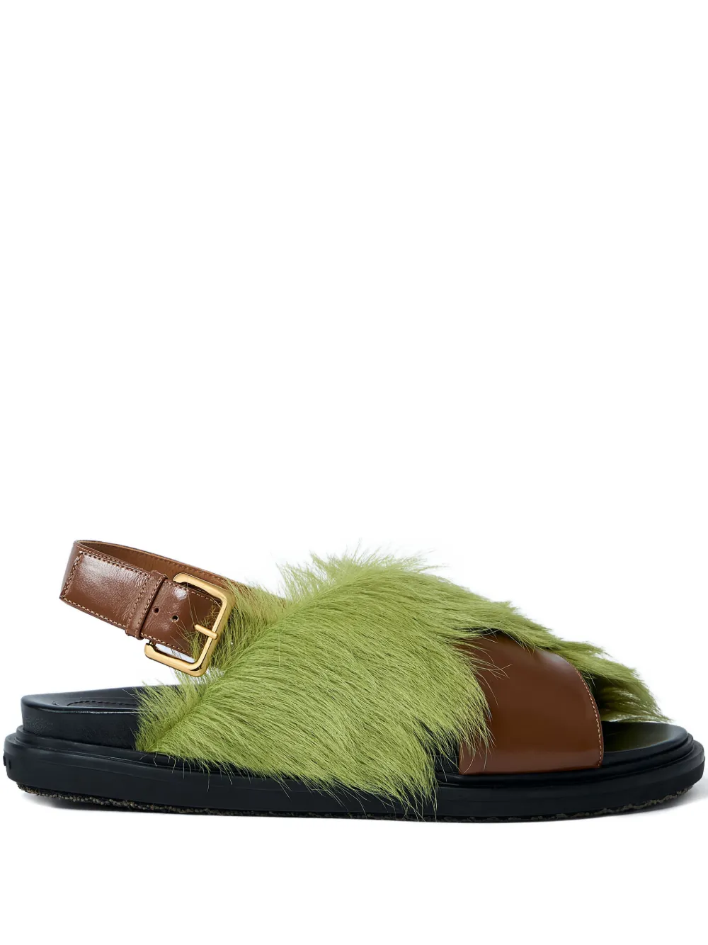 Сандалии из телячьей шкуры Marni, зеленый