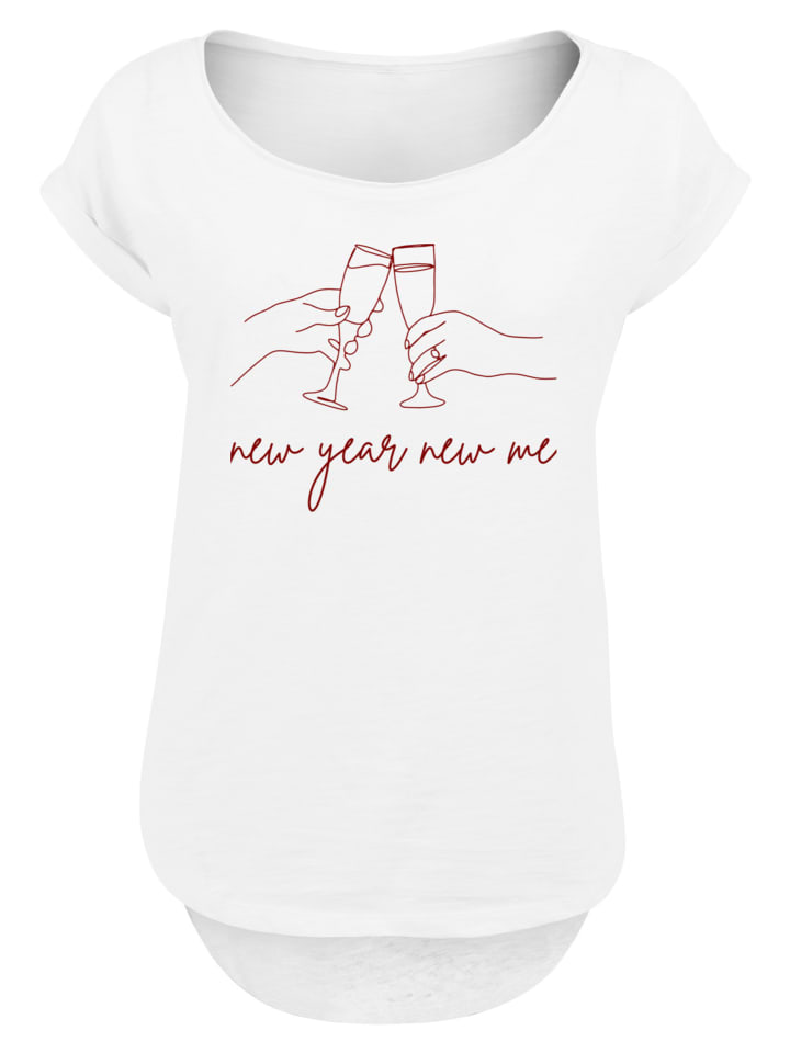 

F4NT4STIC Футболка с длинным рукавом, новогодняя вечеринка, новый год, новая я, белая