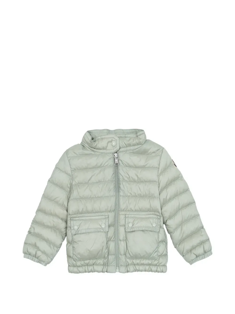 Стеганая куртка с нашивкой-логотипом Moncler Enfant, зеленый