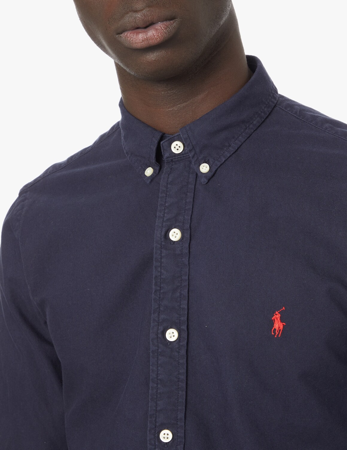 Оксфордская рубашка узкого кроя Ralph Lauren, темно-синий — фото 4