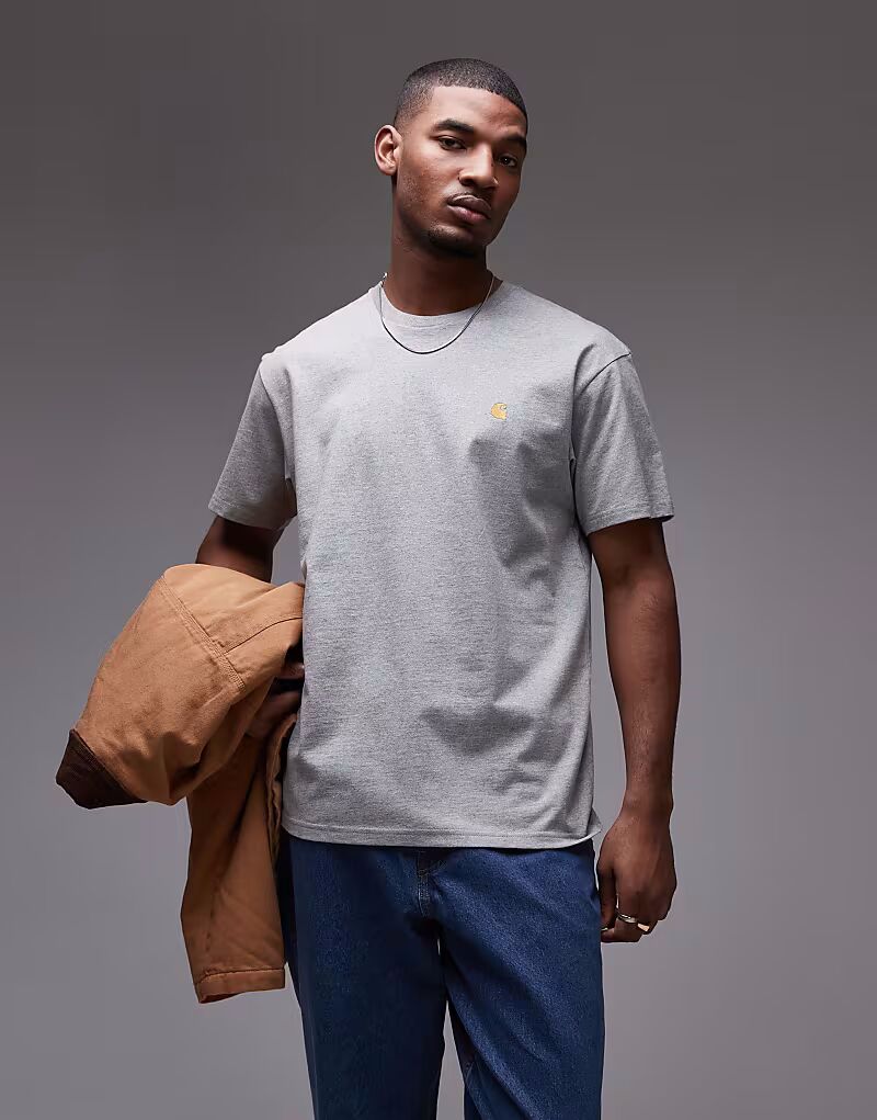 

Футболка Carhartt WIP Chase серого цвета