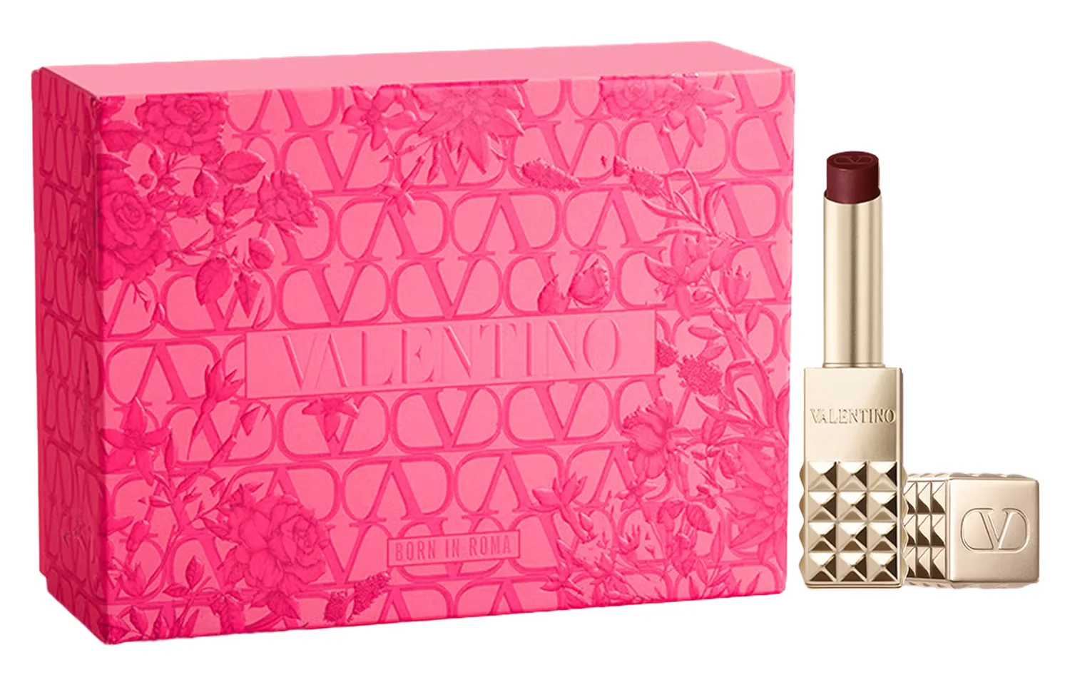 Valentino Помада Stud Rose Box матовая, легко растушевывается, 2,3 г, [Street Premium]Stud Mouth Red#134R — фото 4