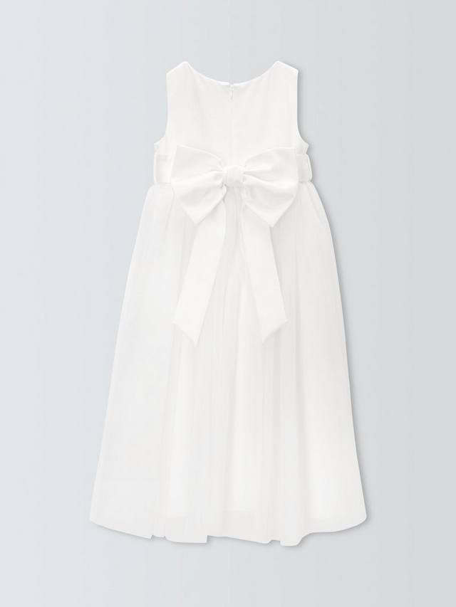 Детское платье для подружек невесты из блестящей тюли John Lewis Heirloom Collection, White — фото 3