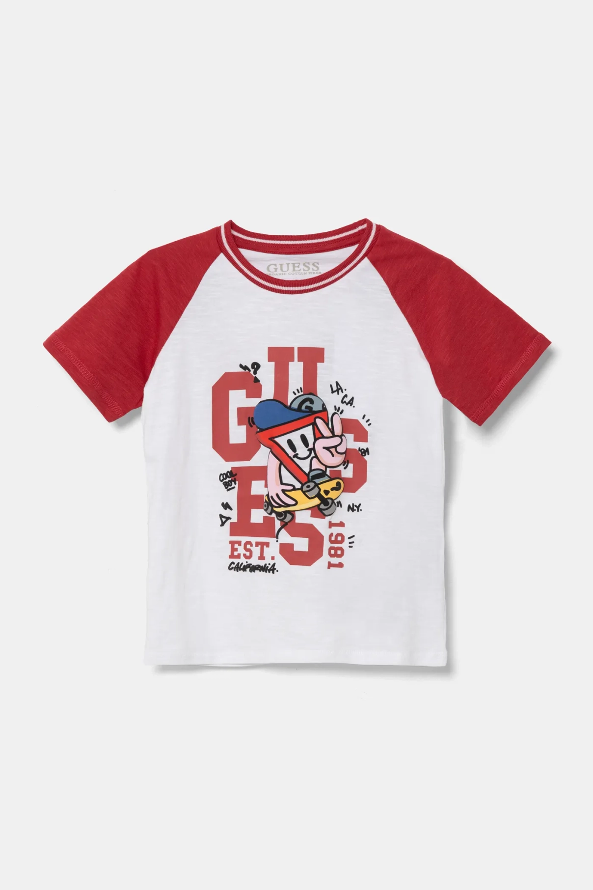 

Хлопковая футболка для детей Guess, белый
