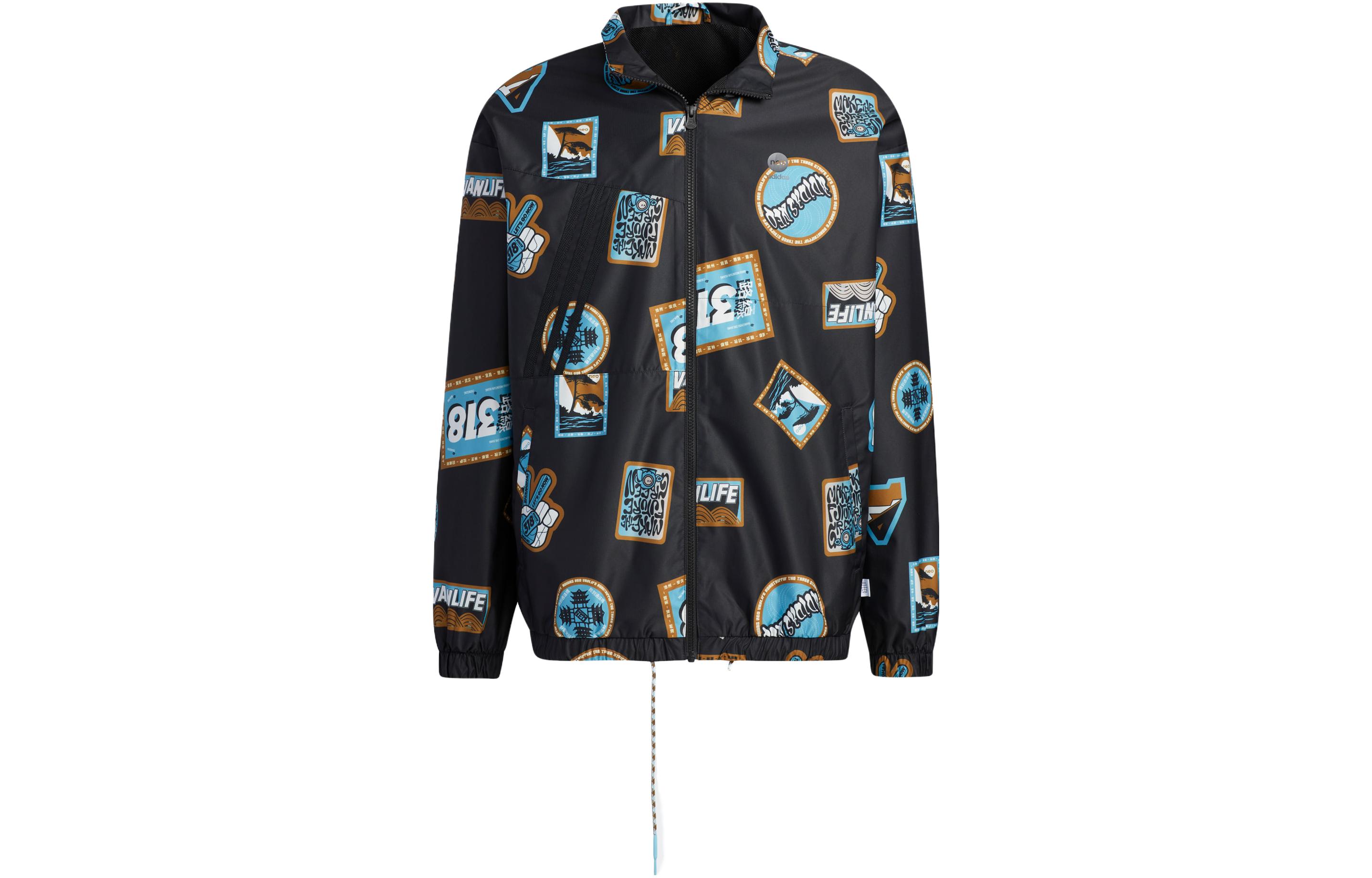 

Adidas Neo Винтажная черная синяя унисекс куртка, Black Vintage Blue