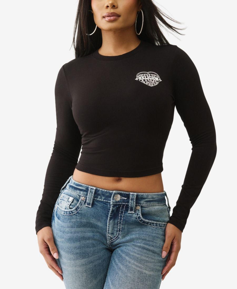 

Женская футболка с длинными рукавами и блестками в стиле наследие для малышей True Religion, Black, Черный, Женская футболка с длинными рукавами и блестками в стиле наследие для малышей True Religion, Black