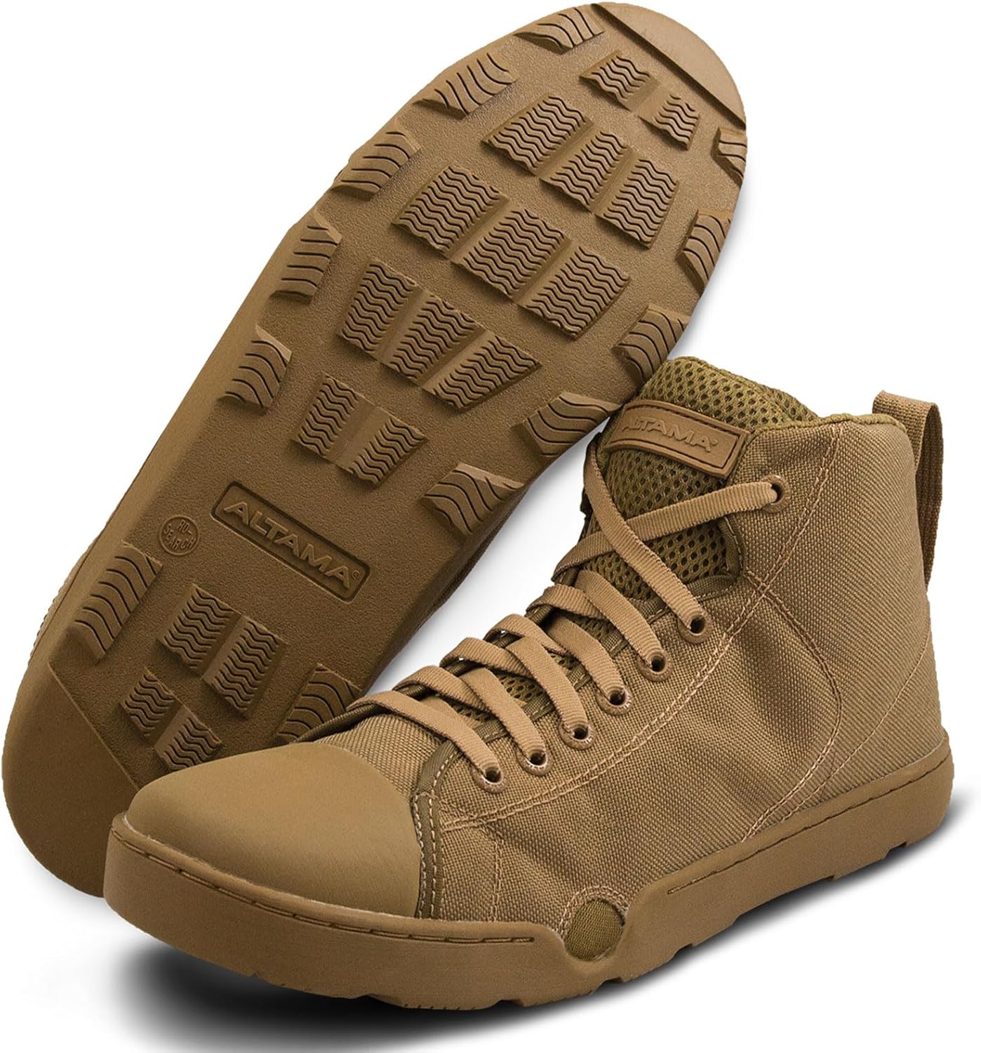 

Унисекс тактические ботинки Altama Maritime Mid Dive совместимые с ластами с водоотводными отверстиями и водоотталкивающей формованной стелькой из ПУ, Coyote