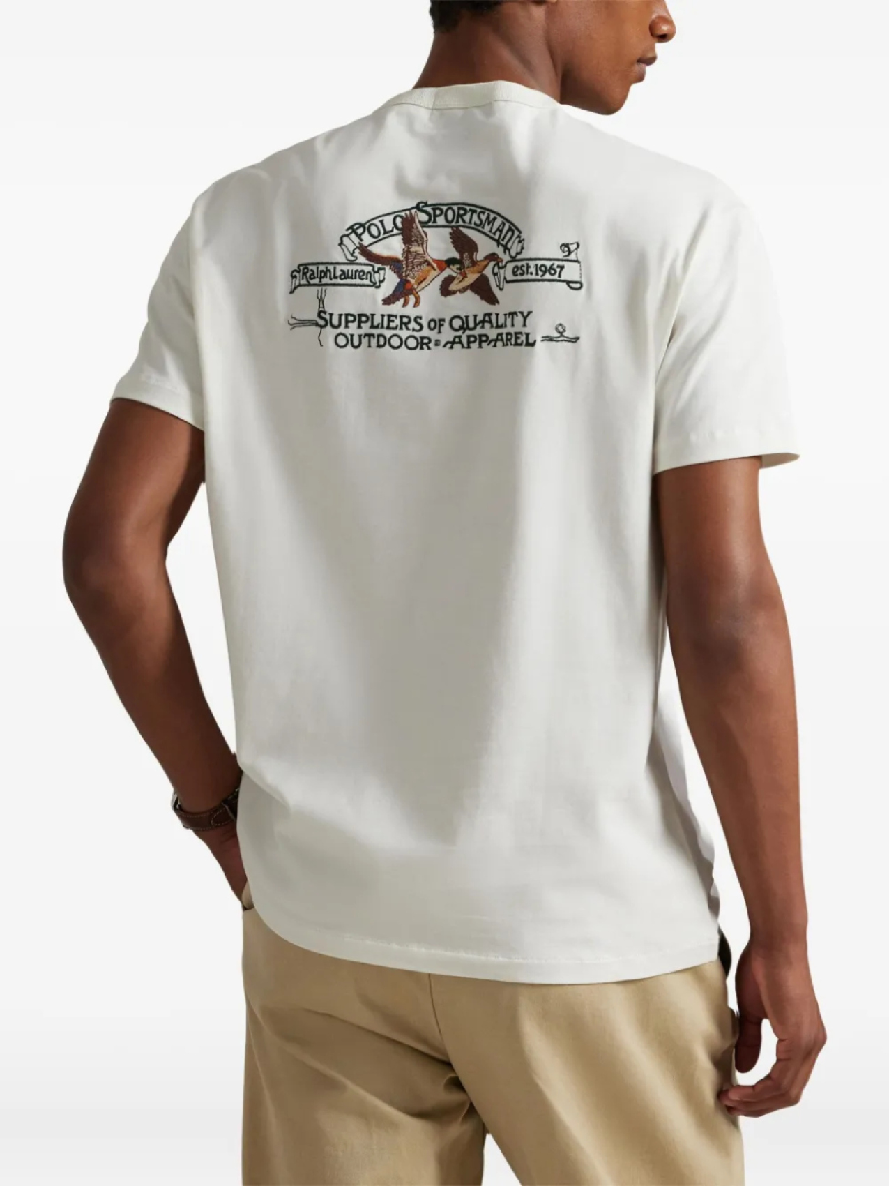 Polo Ralph Lauren футболка с вышивкой, белый — фото 4