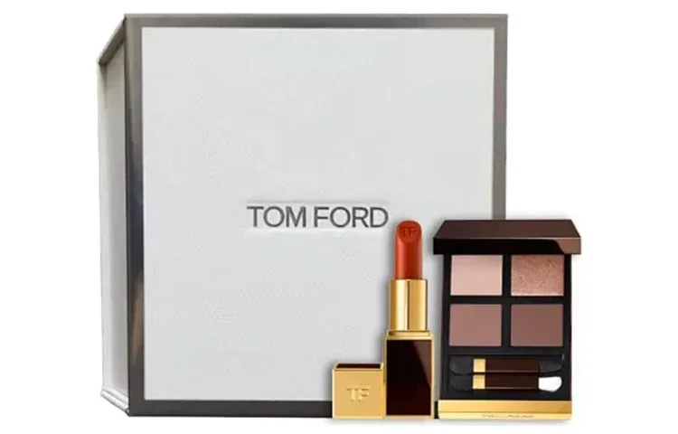 TOM FORD Набор помад в черных тюбиках для женщин, #16 Scarlet Matte Lipstick+#31 Desert below Eyeshadow Palette — фото 3