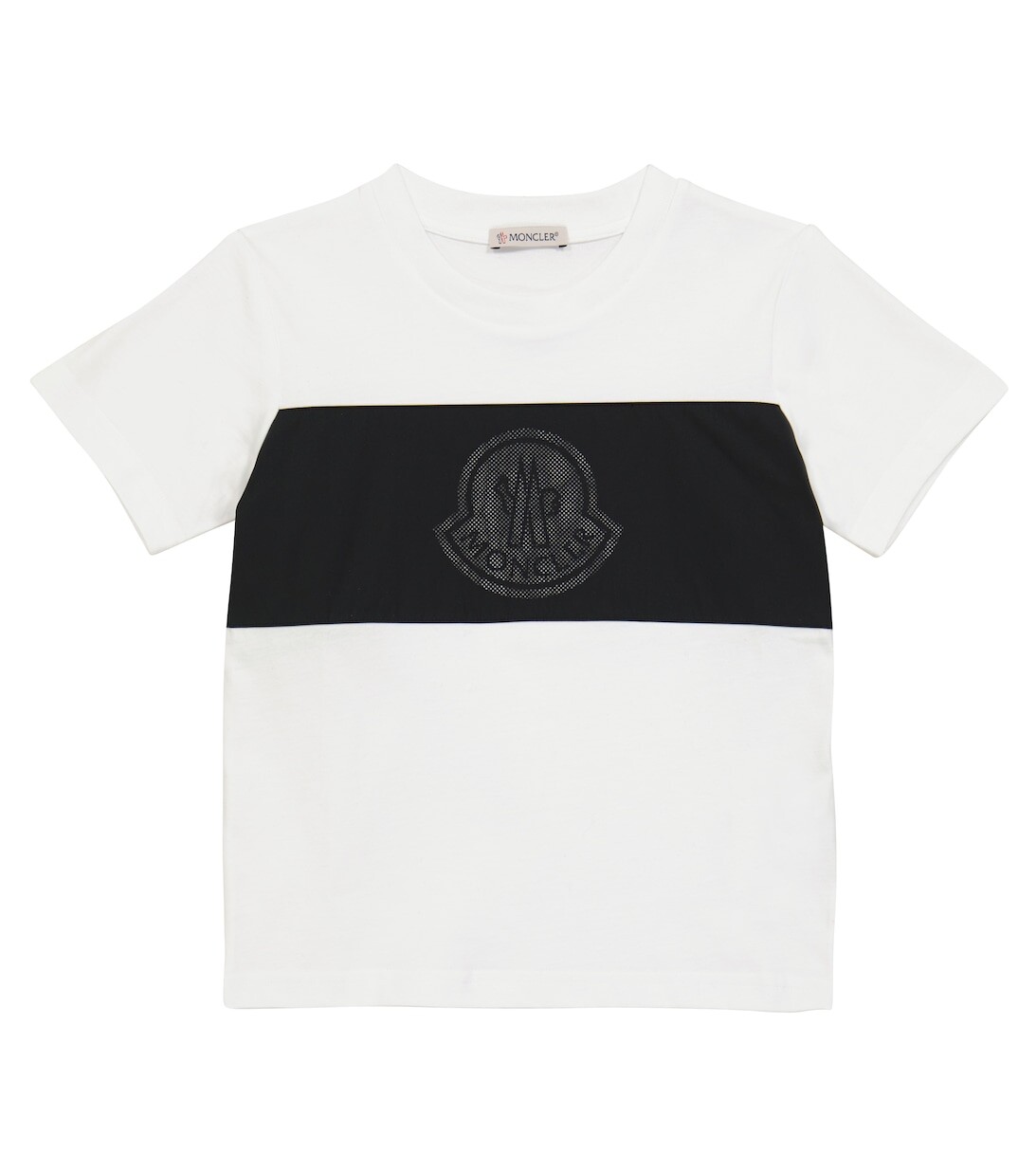 

Хлопковая футболка с логотипом Moncler Enfant, черный