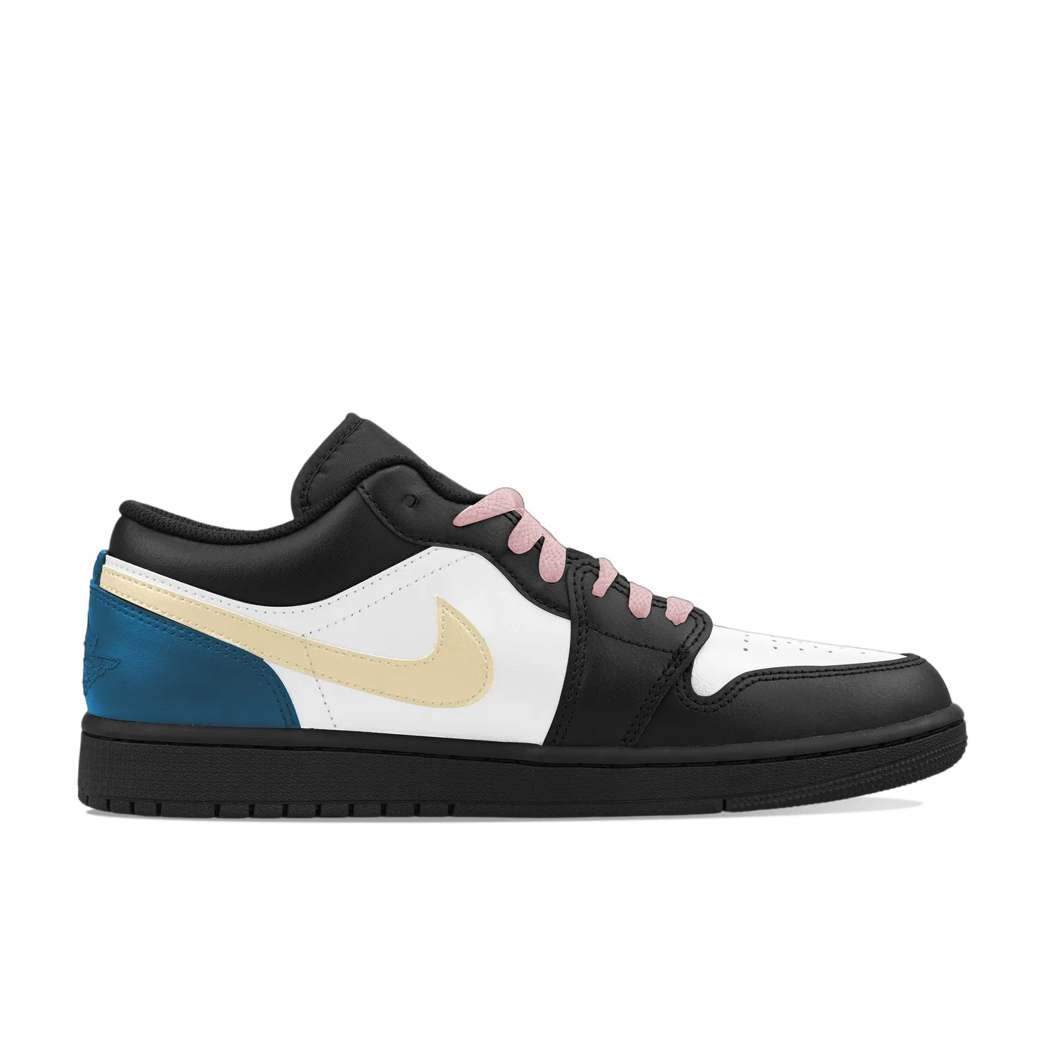 Кроссовки баскетбольные Sapphire Cow Leather Jordan Black White Blue — фото 4
