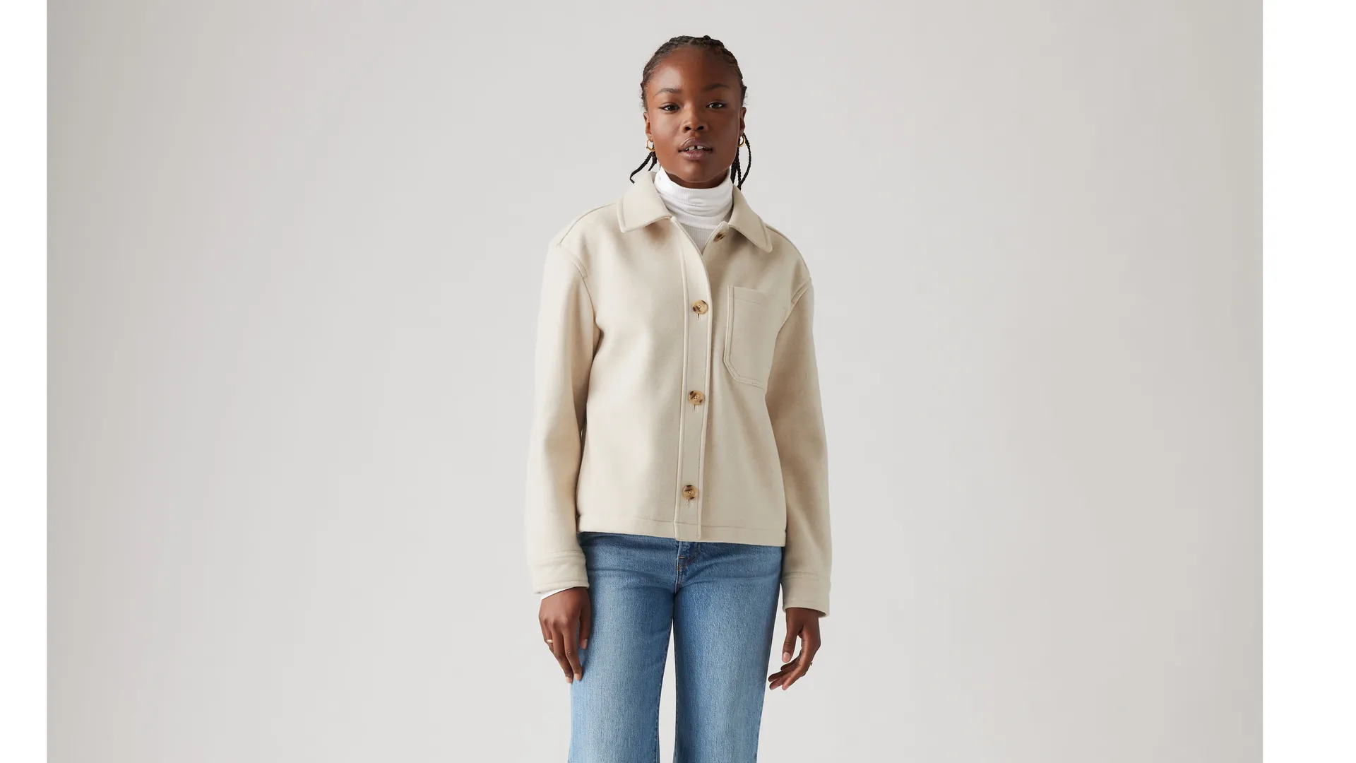 

Куртка из смесовой шерсти Levi's, белый