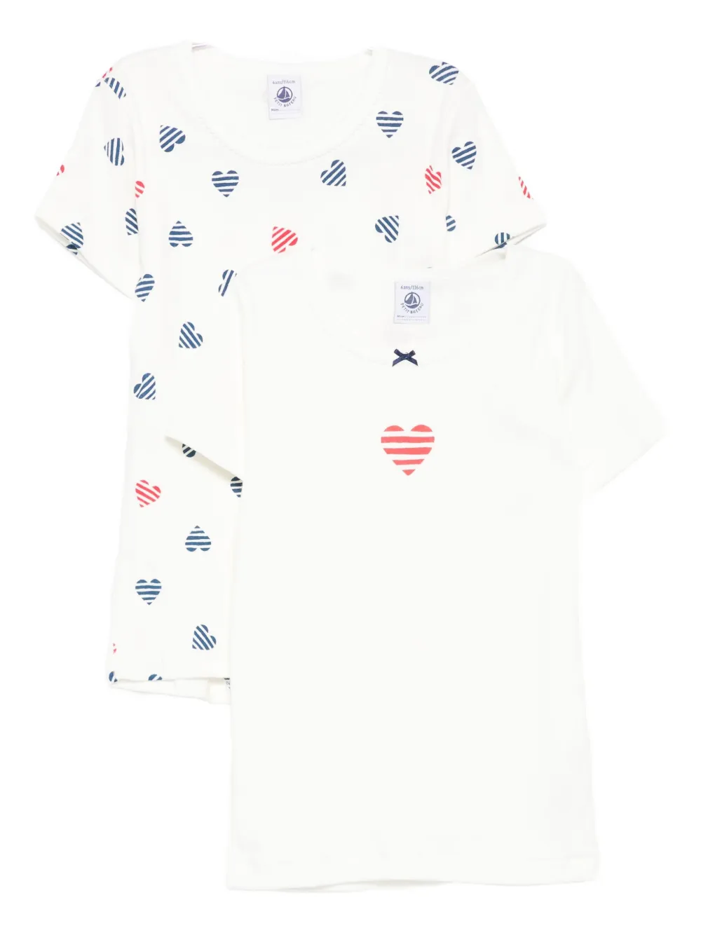 

Хлопковый топ с принтом в виде сердца Petit Bateau, белый