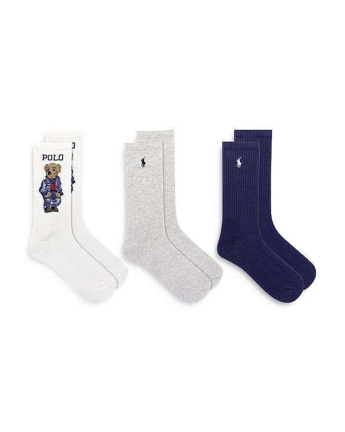 

Носки Polo Ralph Lauren Americana Sport Bear Crew, набор из 3 шт, белый