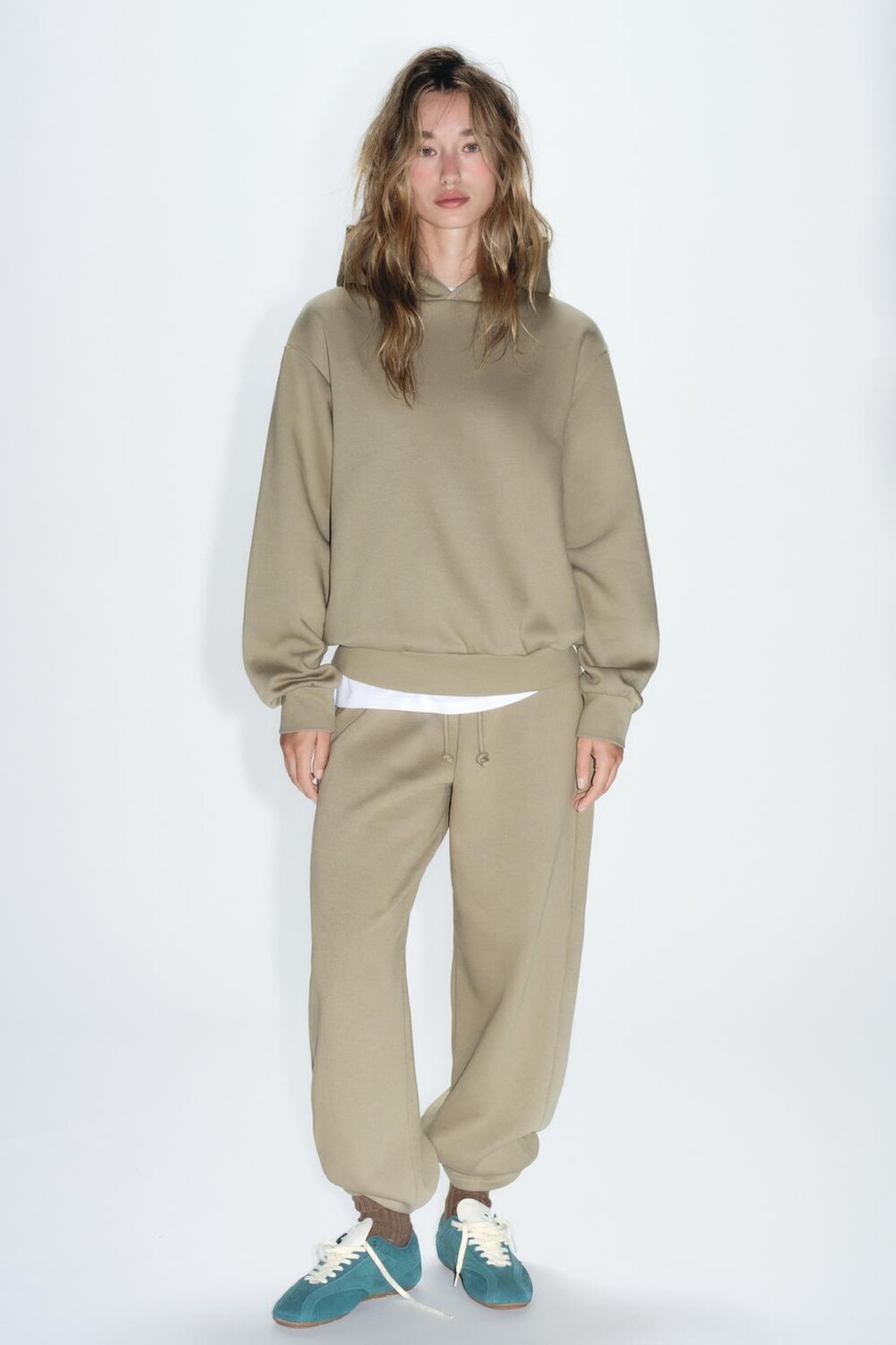 

Прямые плюшевые брюки ZARA, кэмел