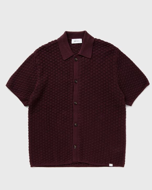 

Рубашка Les Deux Gideon Knit Shirt, цвет dark burgundy