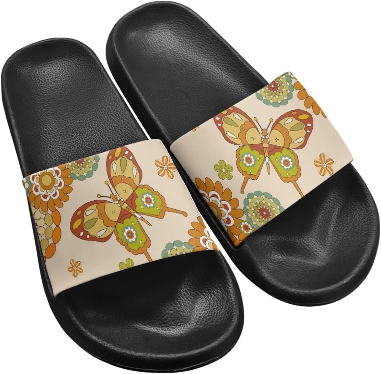 

Женские шлепанцы Jeiento с открытым носком, сандалии-бабочки, нескользящая резиновая подошва, для душа, ванной, пляжа, бассейна, оранжевый