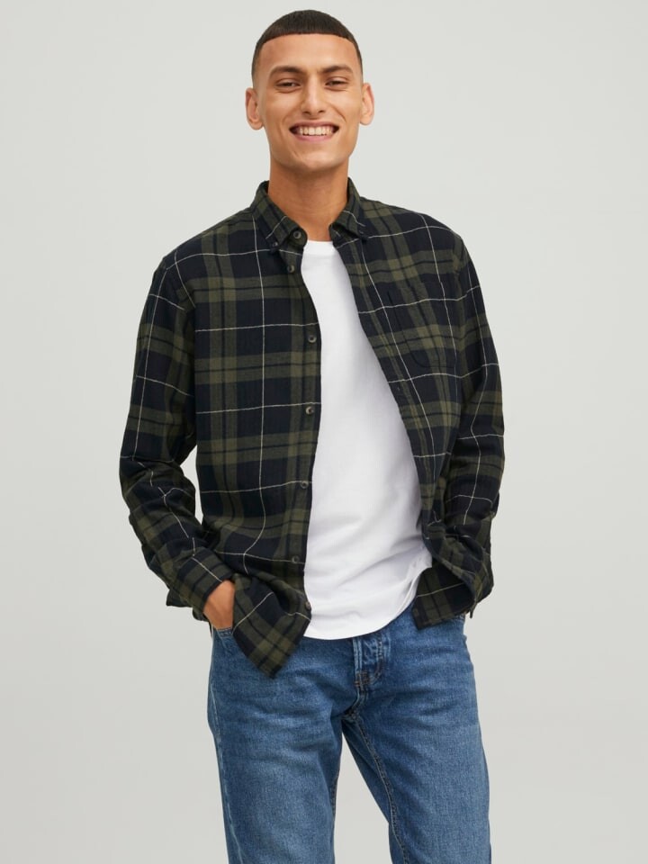 

Рубашка Jack & Jones Kariertes Flanell Hemd Freizeit Shirt JJECLASSIC, цвет Blau-Grün