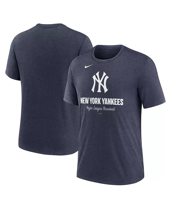 

Мужская футболка Heather Navy New York Yankees Logo Tri-Blend Nike