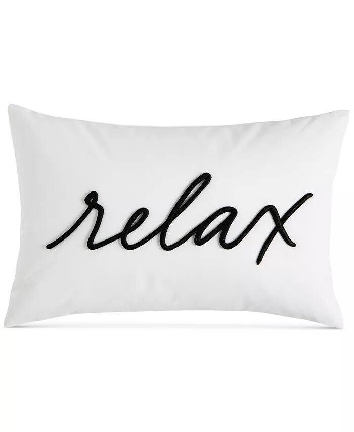 

Декоративная подушка Relax, 12 x 18 дюймов, создана для Macy's Charter Club, белый