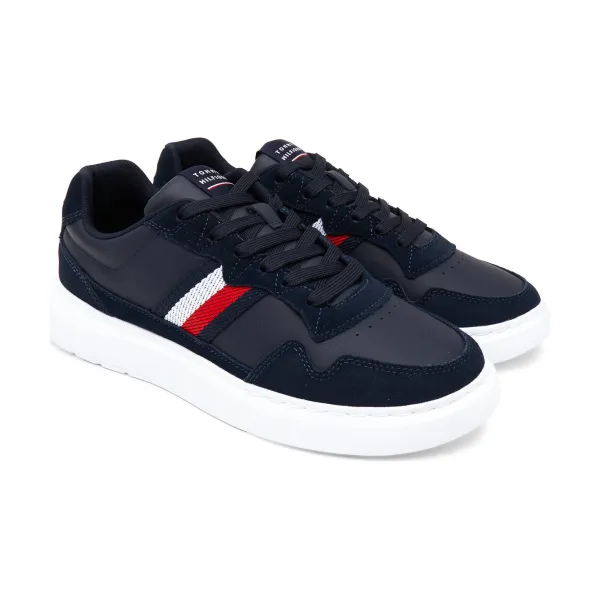 Кожаные кроссовки из легкой кожи с чашкой из микса кожи Tommy Hilfiger, синий — фото 2