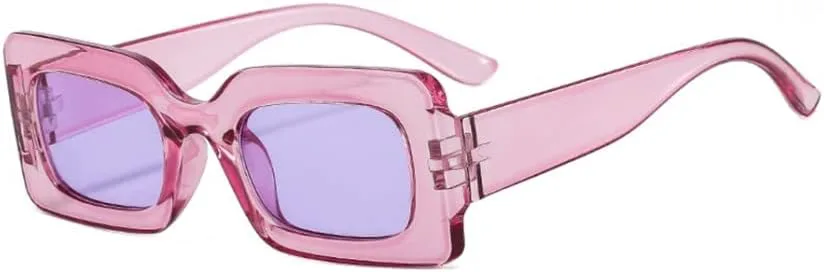 

Женские солнцезащитные очки в стиле ретро, ​​большая оправа, розовые прямоугольные, женские солнцезащитные очки, защита от УФ-излучения UV400 LANGSER, Purple Purple