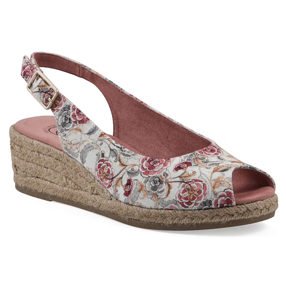 Сандалии-Эспадрильи Maize на танкетке White Mountain, цвет blush floral fabric