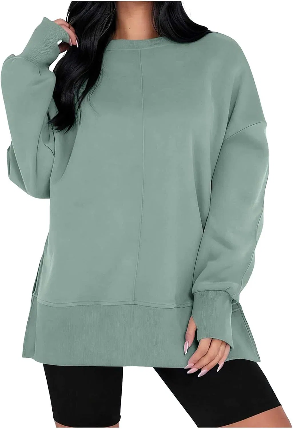 Свитшот женский, свободный, из коллекции Spring-Summer 12, мятно-зеленый
