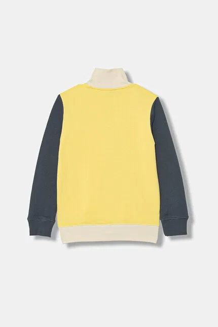 Кофта детская с капюшоном на молнии United Colors of Benetton, желтый — фото 2