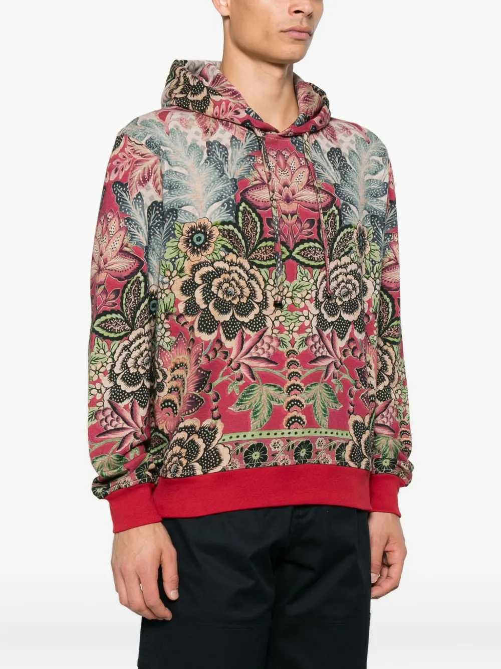 Худи с цветочным принтом ETRO, красный — фото 3