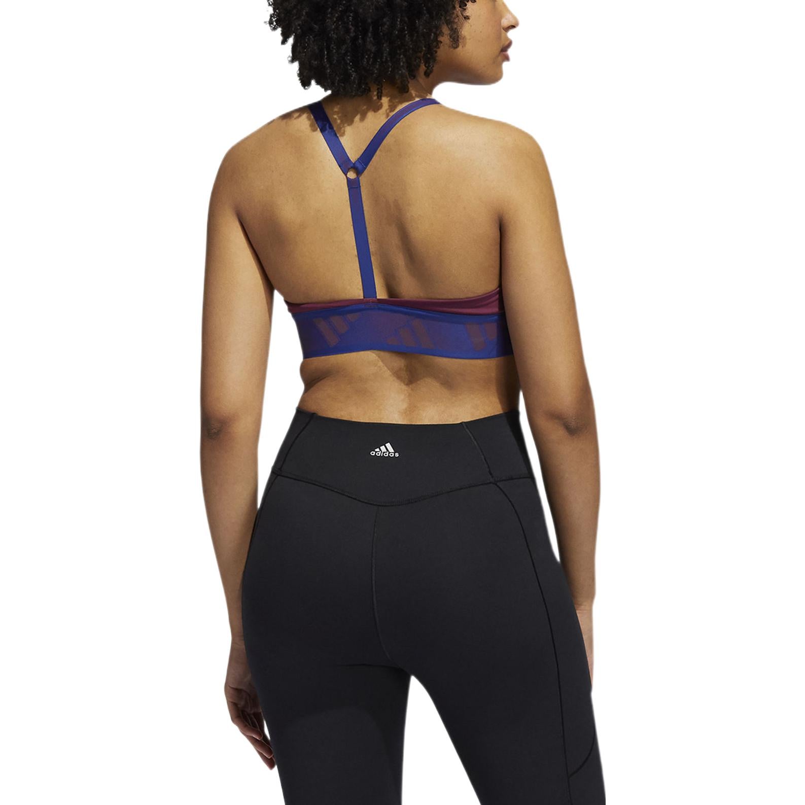 (WMNS) Бюстгальтер для тренировок Adidas All Me Light Support Training Bra, цвет бордовый — фото 3