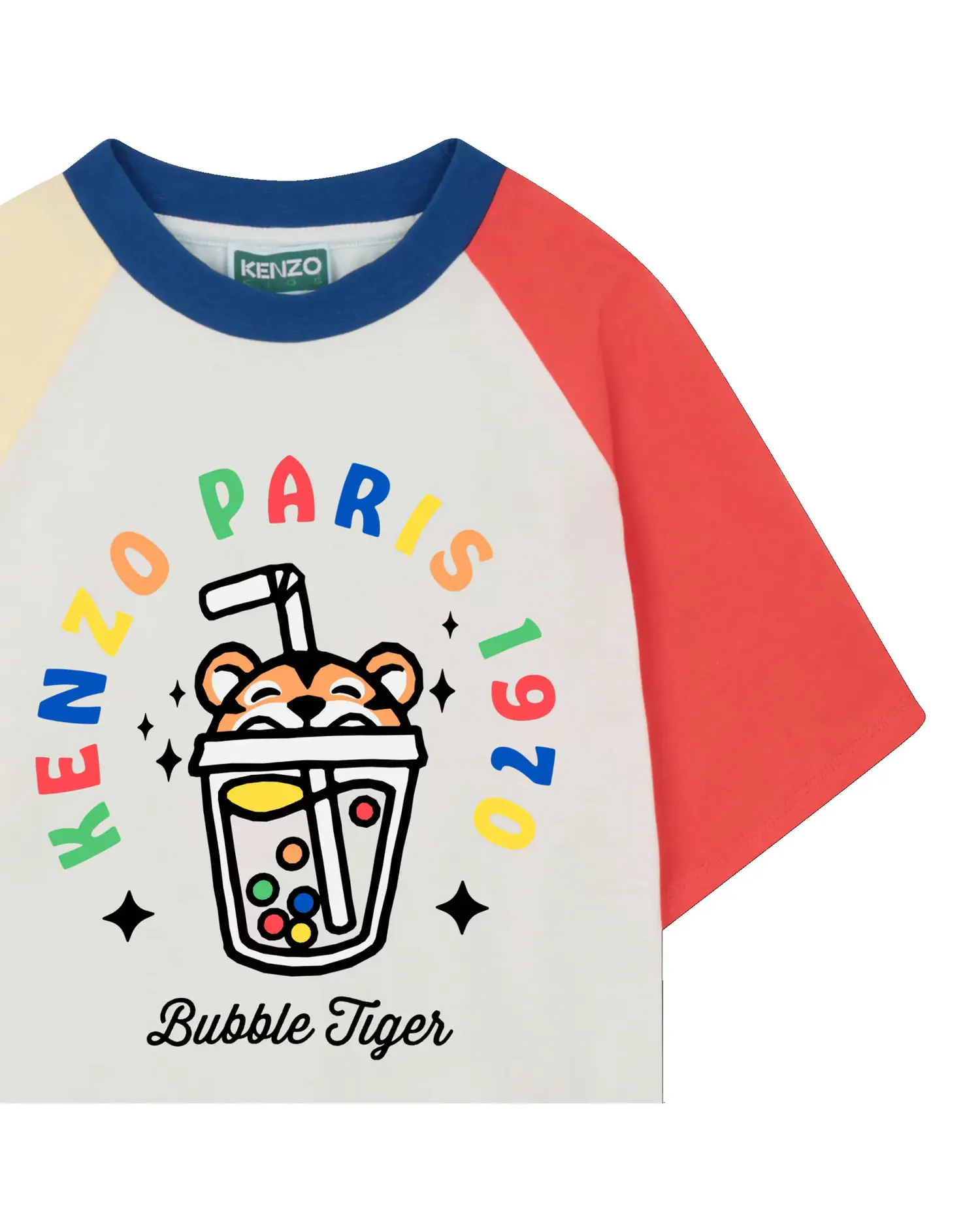 Рубашка для мальчика с французскими рукавами, микропринт из хлопка Kenzo Kids, белый — фото 2