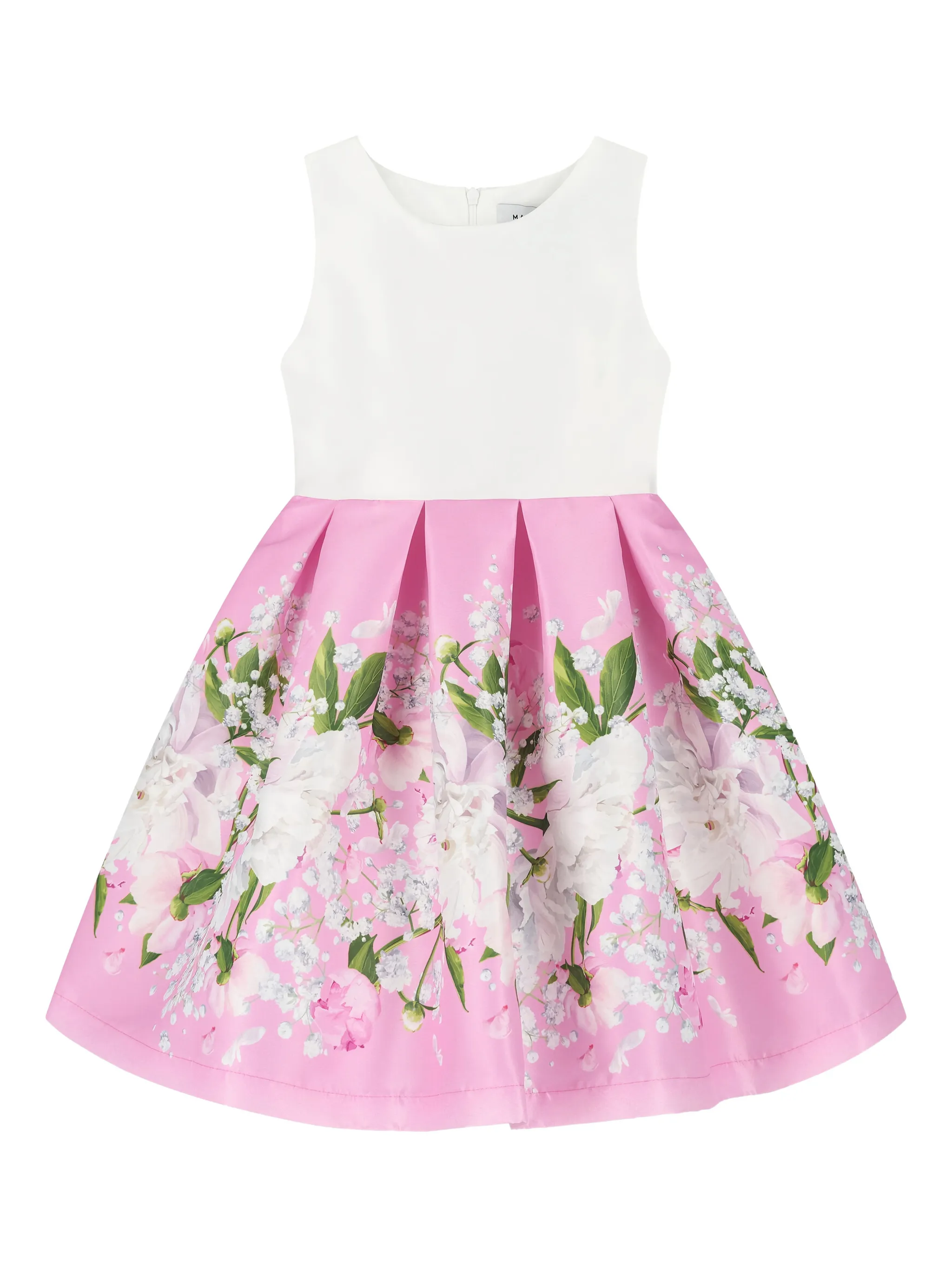 

Атласное платье с цветочным принтом Mama Luma Kids, белый