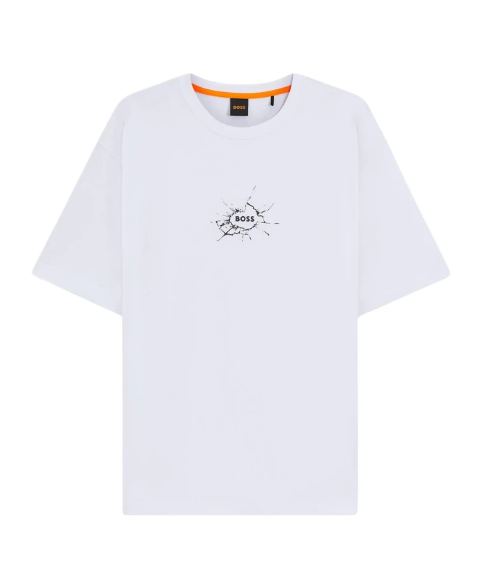 

Белая футболка с графическим принтом Hugo, белый