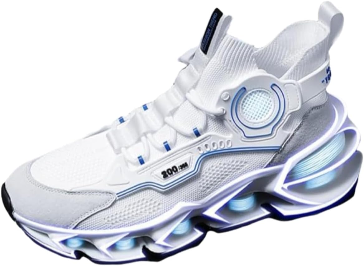 

Мужские кроссовки Blade с дышащей вставкой, цветной блок, повседневные, удобные, противоскользящие, спортивные, на липучке, для ходьбы Lexamen, белый