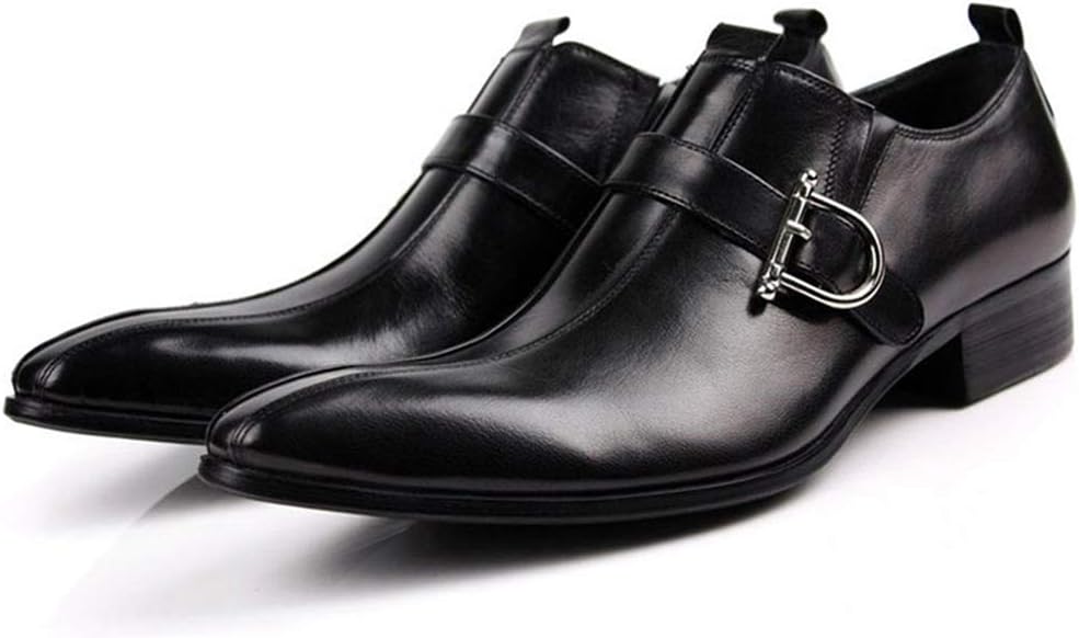 

Мужские монашеские туфли, банкетные свадебные туфли с пряжкой, деловые кожаные туфли, ретро из коровьей кожи, черные - 42/UK 8/US 8.5 Jlfzc
