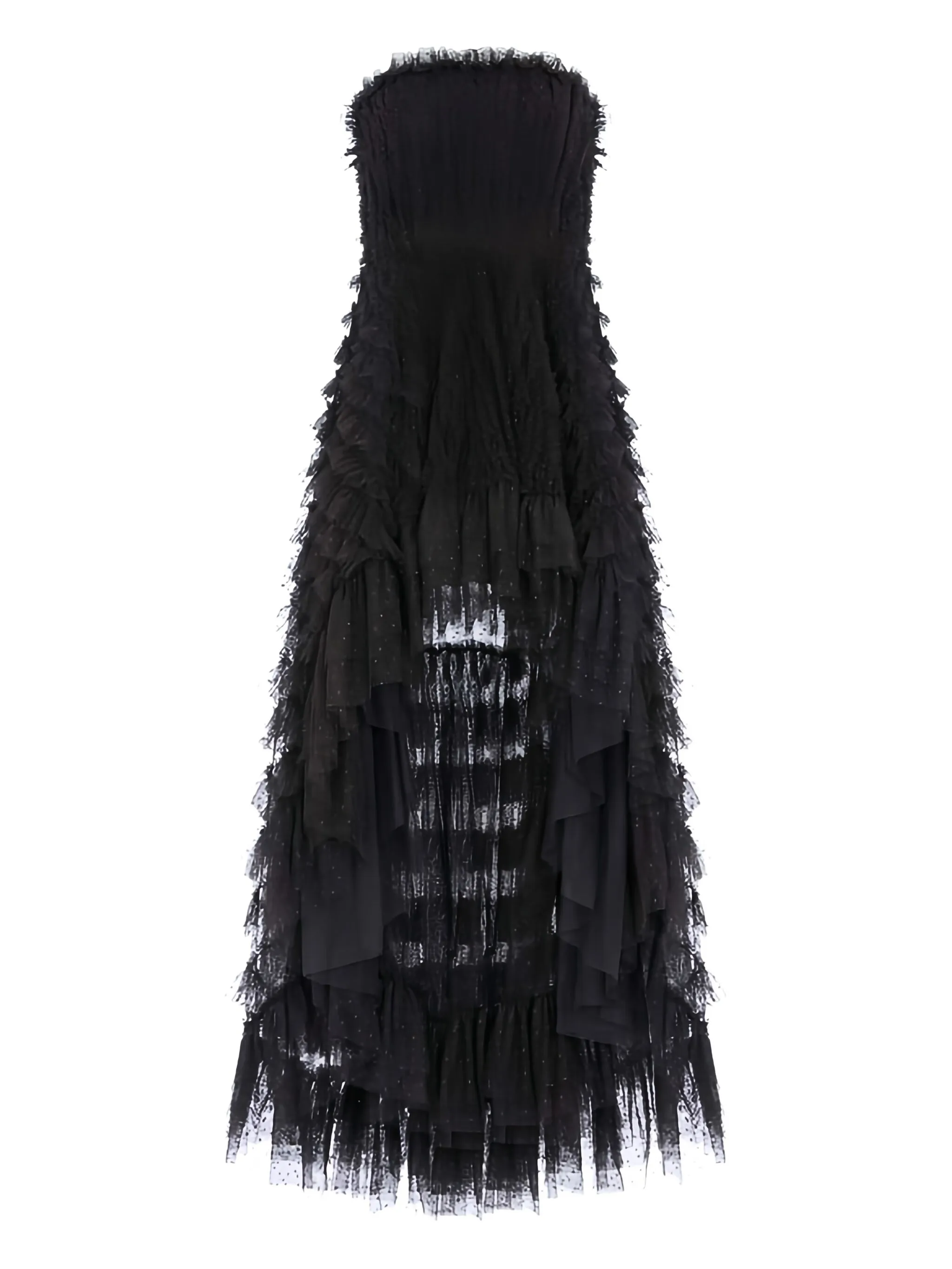 

Платье без бретелей с оборками Needle & Thread, черный