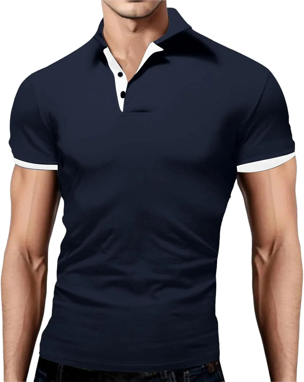 

Мужская поло для гольфа 2026 с коротким рукавом и цветными блоками