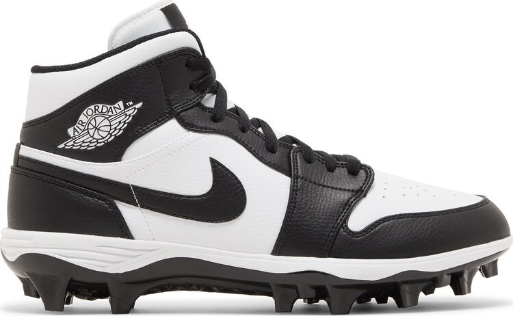 

Кроссовки Jordan 1 Mid TD Cleat 'Black White' 2023, черный, Серый, Кроссовки Jordan 1 Mid TD Cleat 'Black White' 2023, черный