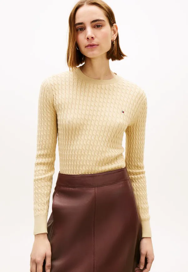Свитер с круглым вырезом и косами Tommy Hilfiger, Harvest Wheat