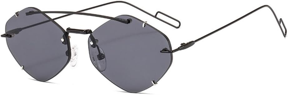 

Женские солнцезащитные очки без оправы Polygon, модные солнцезащитные очки с градиентным переходом, женские очки в стиле «конфетные очки» с защитой от УФ-излучения UV400 TYUVIVO, C1 Black-black